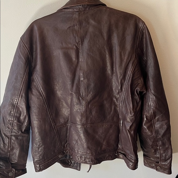 Men's Dark Brown Leather Jacket - Picture 2 of 6